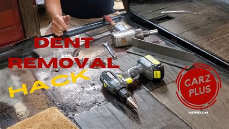 removing dents from sheet metal|sheet metal floor dents.